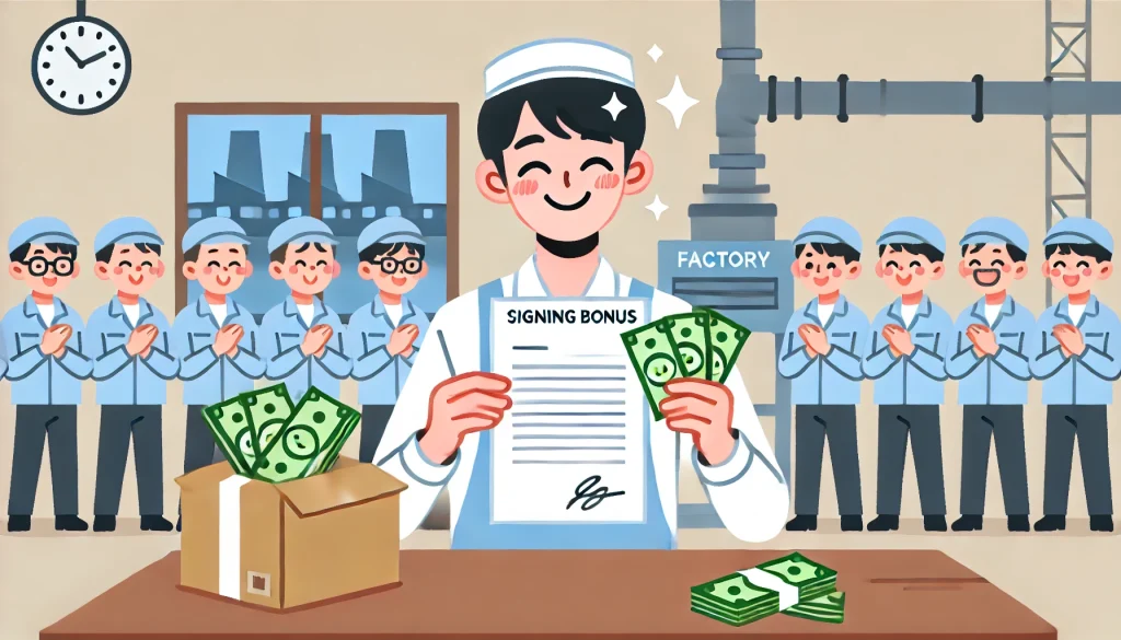 期間工の入社祝い金について詳しく解説